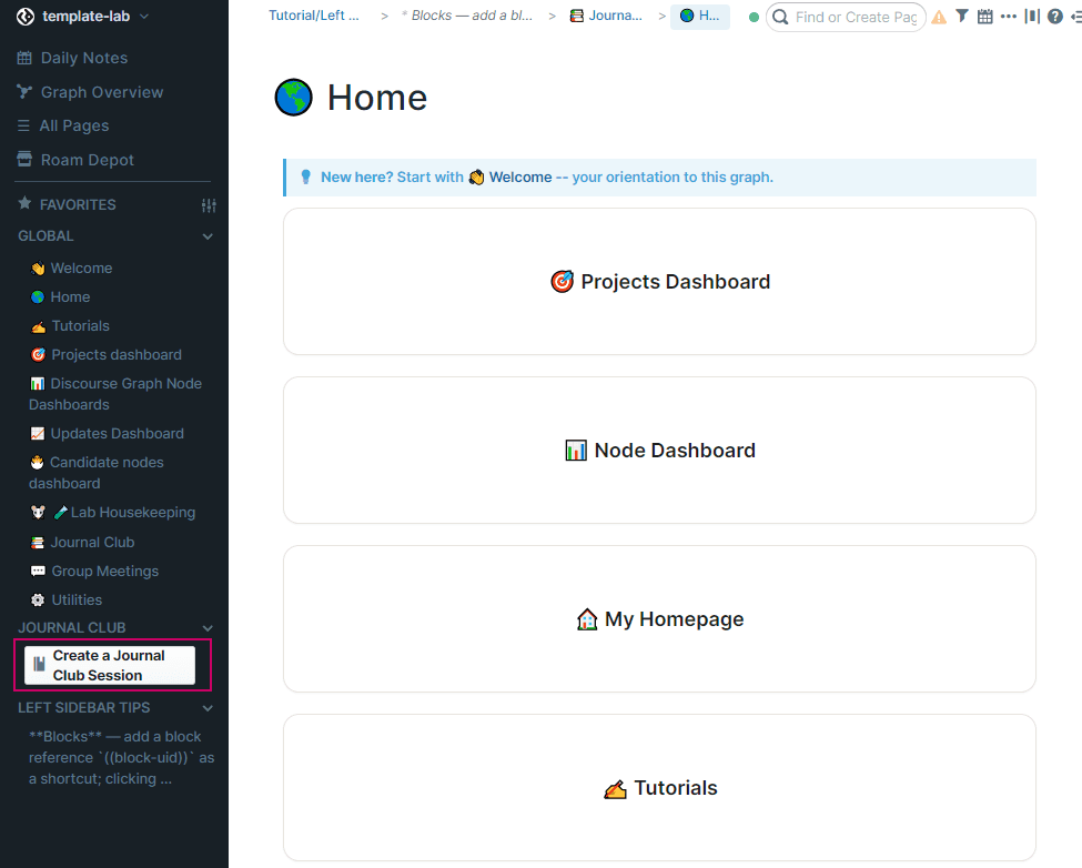 smartblock in left sidebar