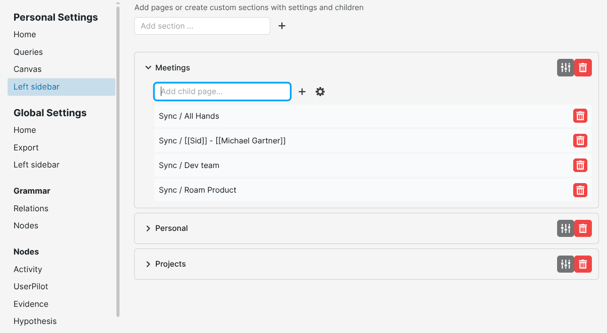 adding personal shortcuts