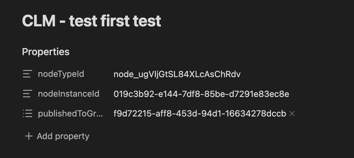 Node published successfully